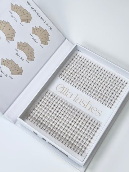 MEDIUM BROWN XL 5D SHORT STEM - D CURL - 440 PREMADE FANS