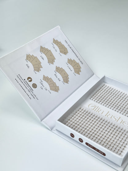 MEDIUM BROWN XL 5D SHORT STEM - D CURL - 440 PREMADE FANS