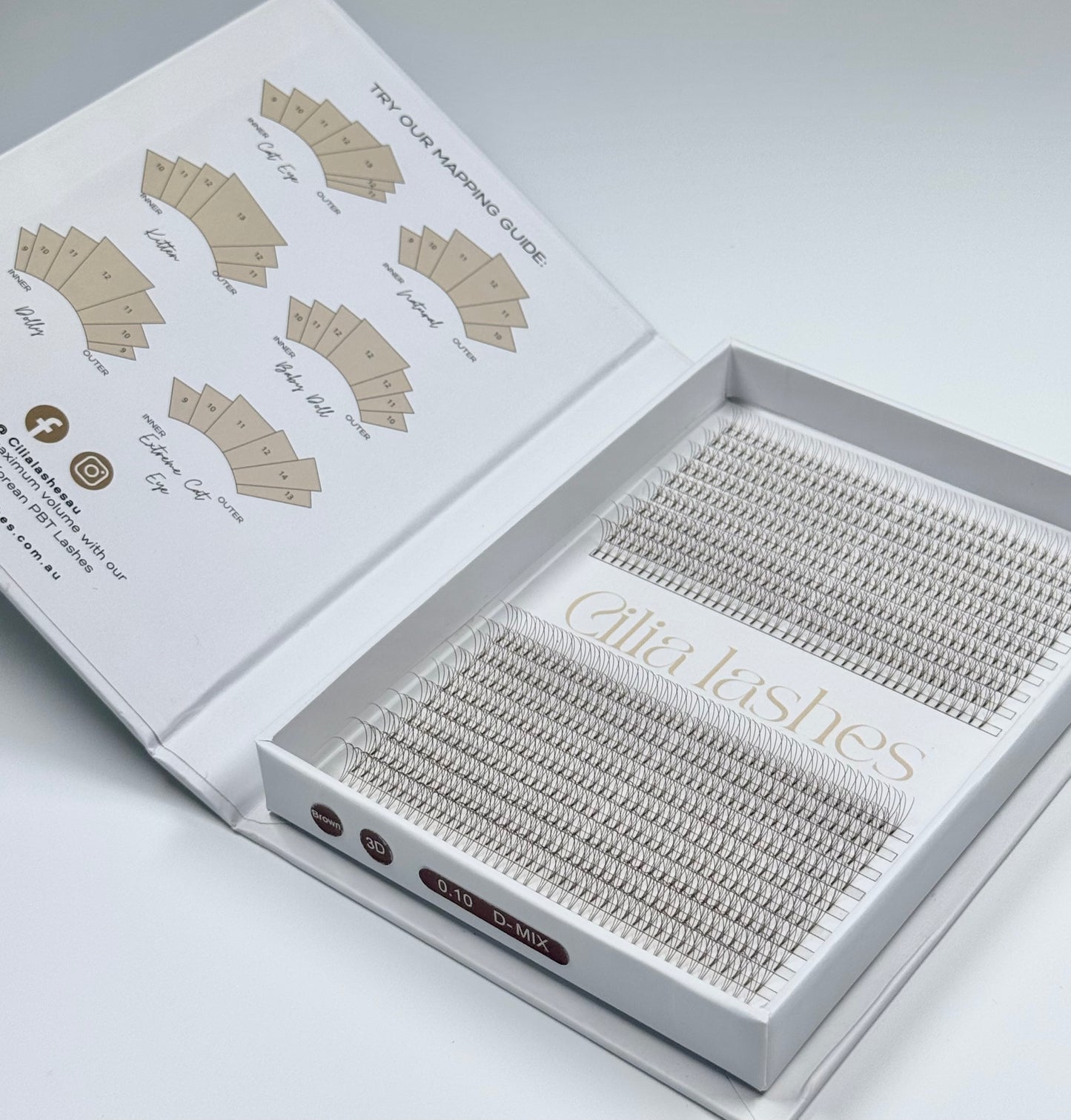 MEDIUM BROWN XL 3D SHORT STEM - D CURL - 800 PREMADE FANS